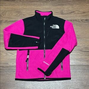 The North Face Girls Pink Black Fleece Jacket Teen Large 12 Zip Outdoor